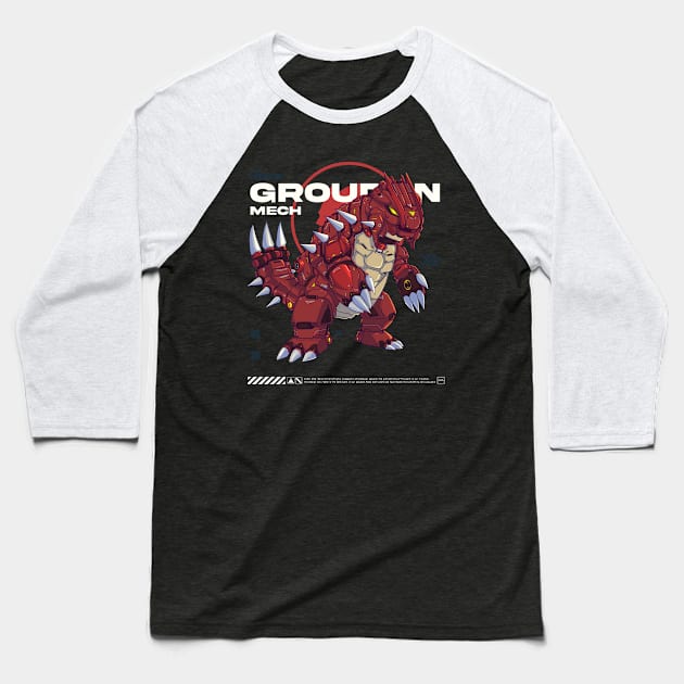 Mecha Groudun Baseball T-Shirt by Dnz